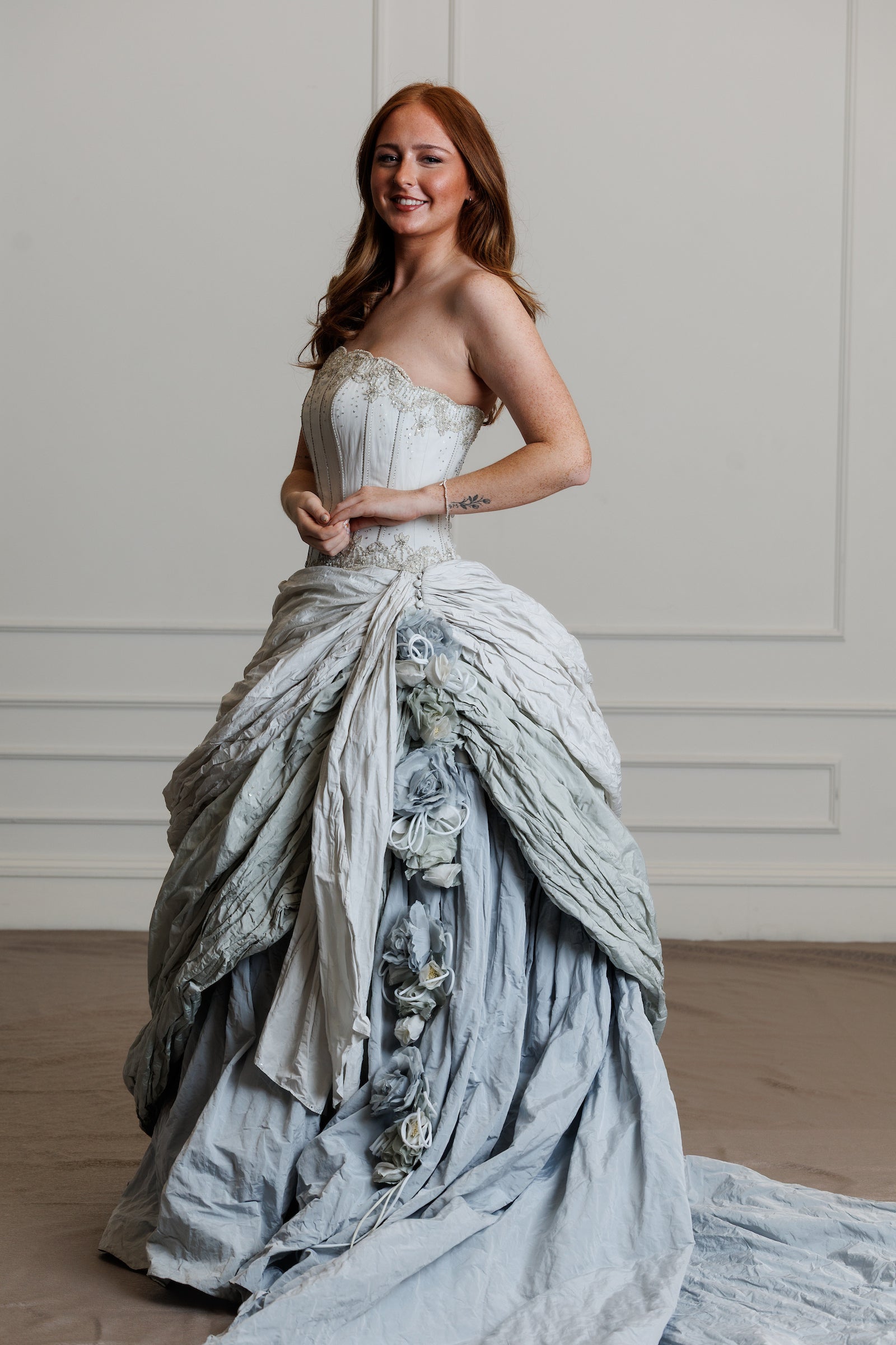 blue ian stuart wedding dress