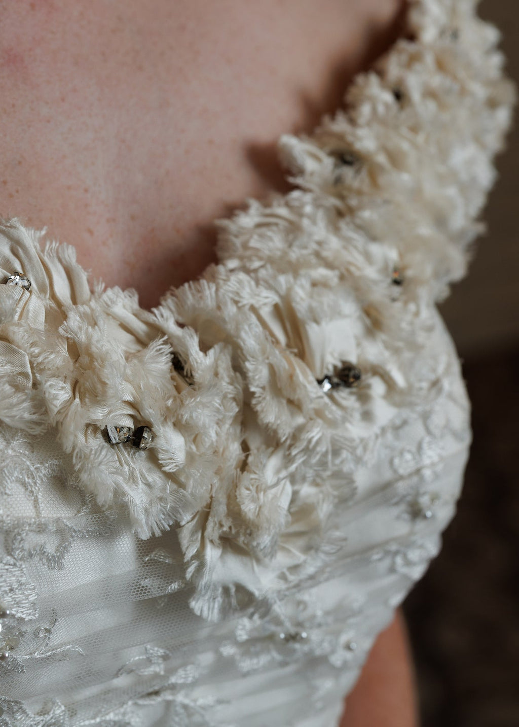 Ian Stuart wedding dress neckline